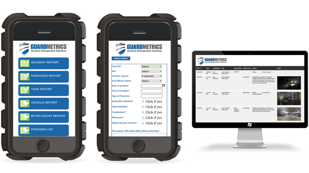 security guard business reporting system and mobile business reporting
